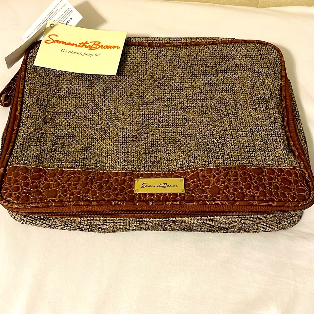 Samantha Brown SB Jewelry Case Travel Toiletry Bag S3027-25-JK Tan Camel NWT